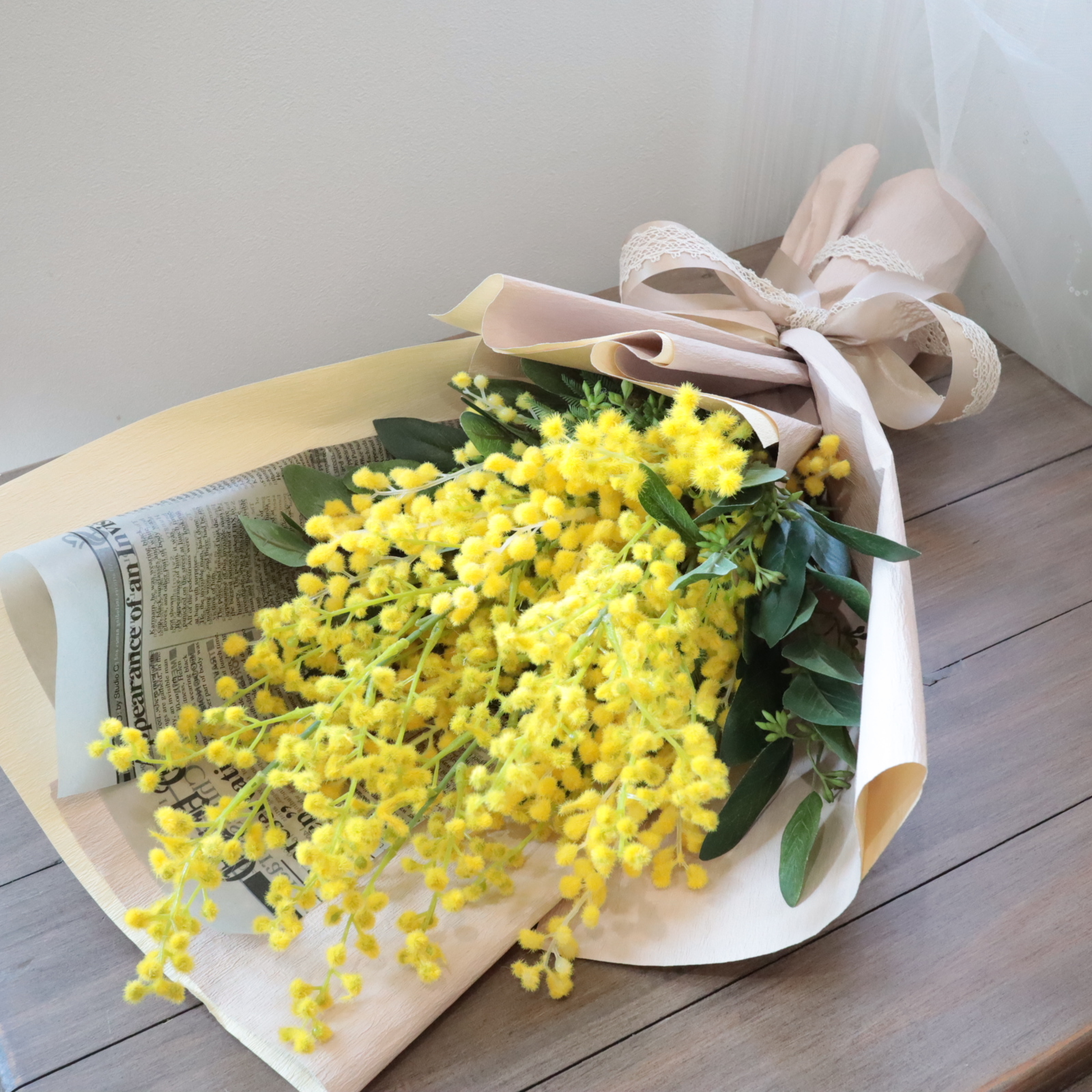 ナチュラルなミモザの花束ブーケ | アトリエ美鈴のプレゼント・ギフト 